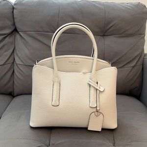 Kate Spade, white, leather, satchel